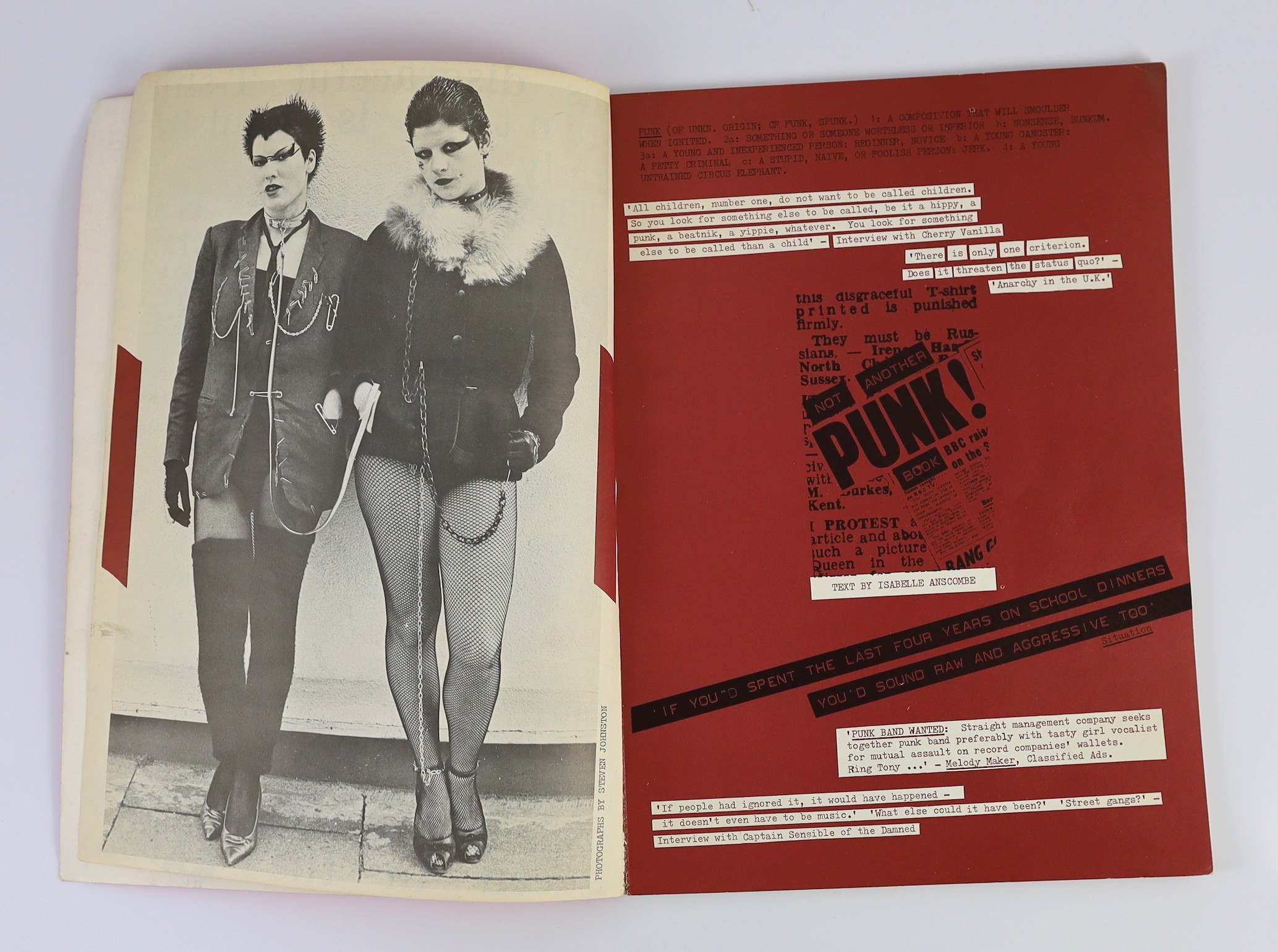 Anscombe, Isabelle - Not Another Punk Book, 1st UK edition, 4to, neon pink paper wraps, biro ownership inscription to top right title page, Aurum Press, London, 1978